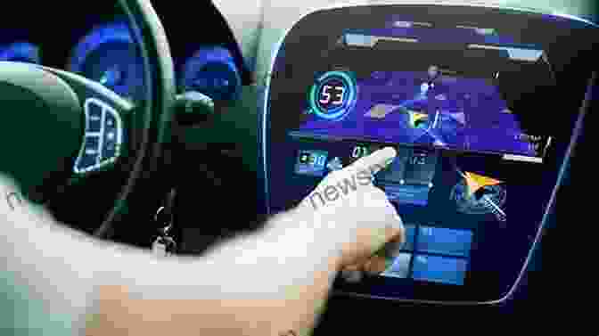 A Driver Using A Touchscreen Display In A Connected Car Fifty Years Of Automotive Innovation 1965 2024