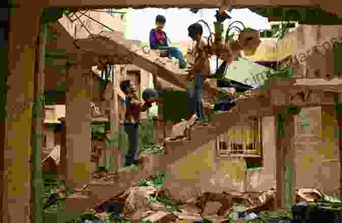 A Group Of Palestinian Children Play Amidst The Ruins Of Their Neighborhood. Struggle And Survival In Palestine/Israel