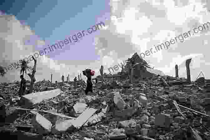 A Palestinian Woman Walks Through The Rubble Of Her Destroyed Home In Gaza. Struggle And Survival In Palestine/Israel