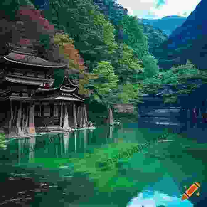 A Serene Japanese Landscape With Mountains, Trees, And A Flowing River, Reflecting The Tranquil And Meditative Nature Of Tonna's Writings. Just Living: Poems And Prose Of The Japanese Monk Tonna (Translations From The Asian Classics)