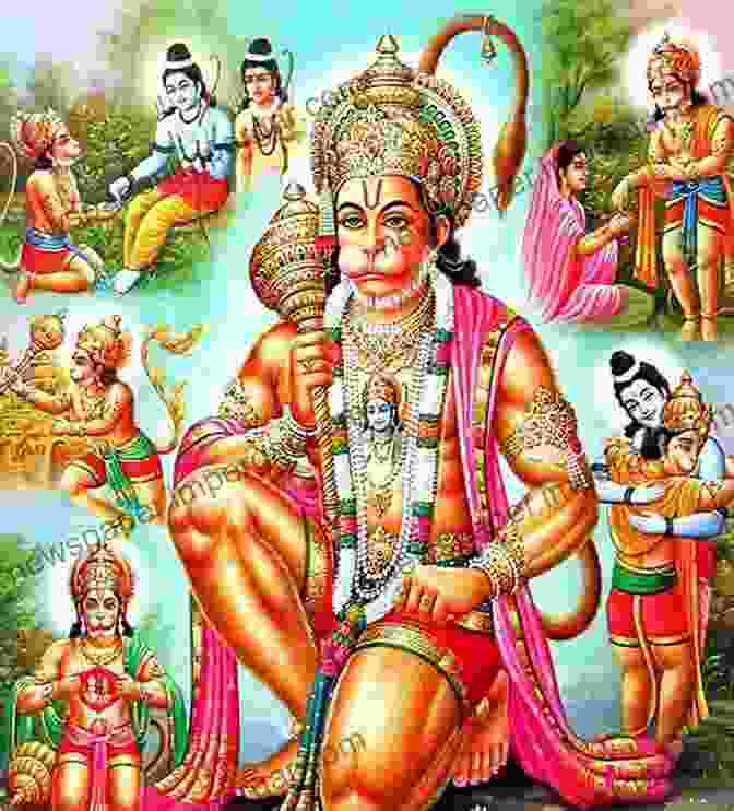 An Illustration Of Hanuman, The Hindu Monkey God, Kneeling In Devotion Before Lord Rama HANUMAN : OCEAN OF DEVOTION