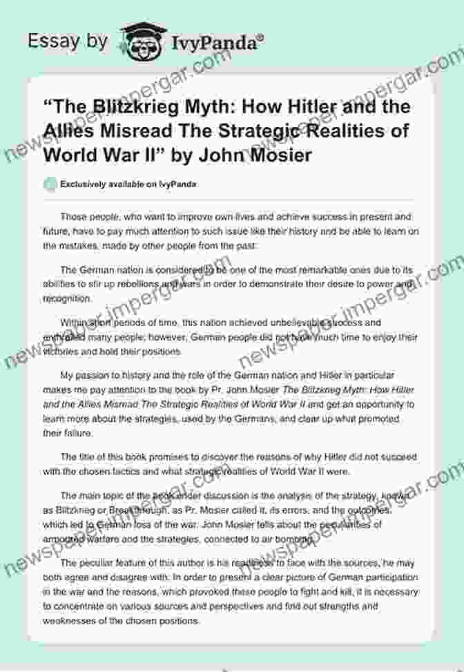 Book Cover: How Hitler And The Allies Misread The Strategic Realities Of World War Ii The Blitzkrieg Myth: How Hitler And The Allies Misread The Strategic Realities Of World War II